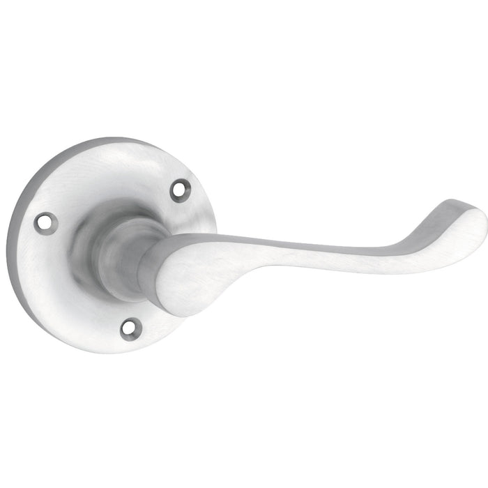 Single Tradco Victorian Lever Round Rose Satin Chrome Sdg 0901 - The Blue Space