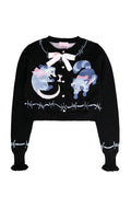 knitted pastel goth raccoon, rat, and possum sweater cardigan
