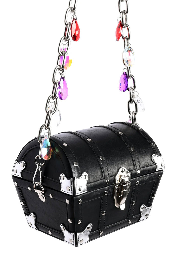 structured PU treasure chest bag from Foxblood