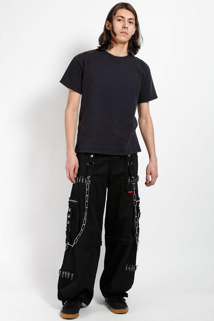 tripp nyc  studded black cotton baggy cargo pants