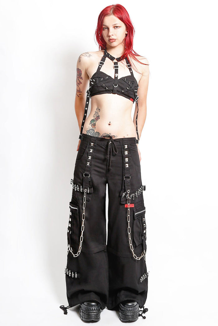 low-rise mall goth safety pin emo baggy pants for women