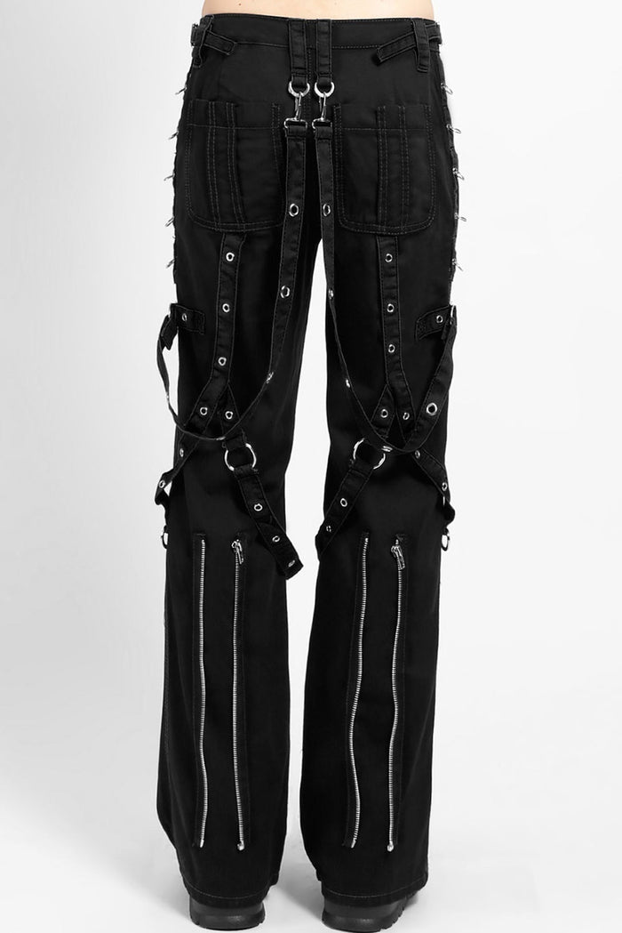 womens straight leg zippered punk tripp pants