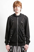 mens black gothic spiked hoodie