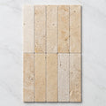 Tumbled Natural Beige Travertine Subway Tile 50mm x 200mm 52APOBET - The Blue Space