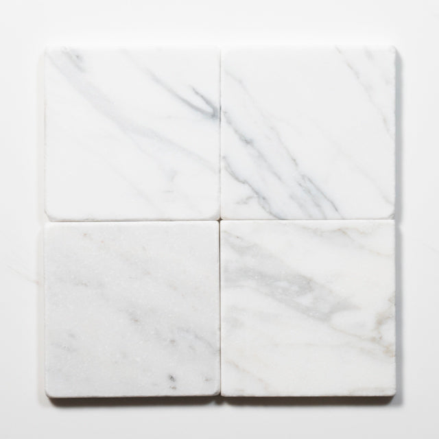 Tumbled Natural Calacatta Gold Marble Square Tile 100mm x 100mm