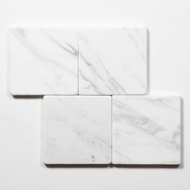 Tumbled Natural Calacatta Gold Marble Square Tile 100mm x 100mm