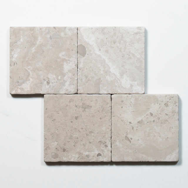 Tumbled Natural Grey Woodstone Square Tile 100mm x 100mm