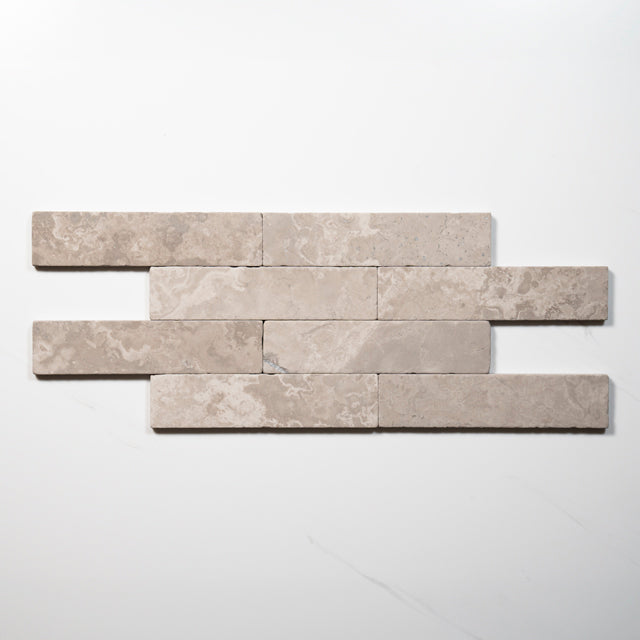 Tumbled Natural Grey Woodstone Subway Tile 50mm x 200mm