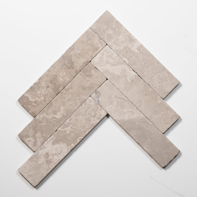 Tumbled Natural Grey Woodstone Subway Tile 50mm x 200mm