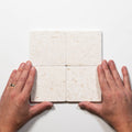 Tumbled White Natural Limestone Square Tile 100mm x 100mm
