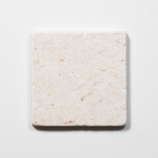 Tumbled White Natural Limestone Square Tile 100mm x 100mm