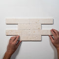 Tumbled White Natural Limestone Subway Tile 50mm x 200mm