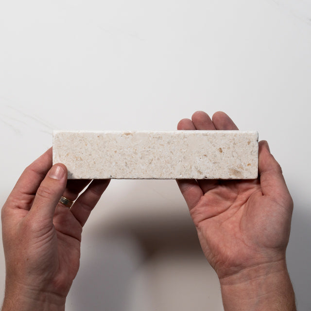 Tumbled White Natural Limestone Subway Tile 50mm x 200mm
