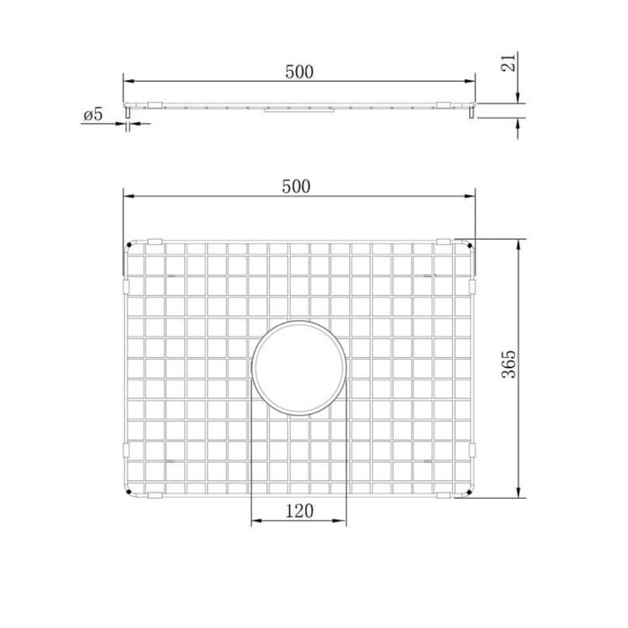 Technical Drawing Turner Hastings Cuisine Stainless Steel Grid 60x46 CU60SSG - The Blue Space