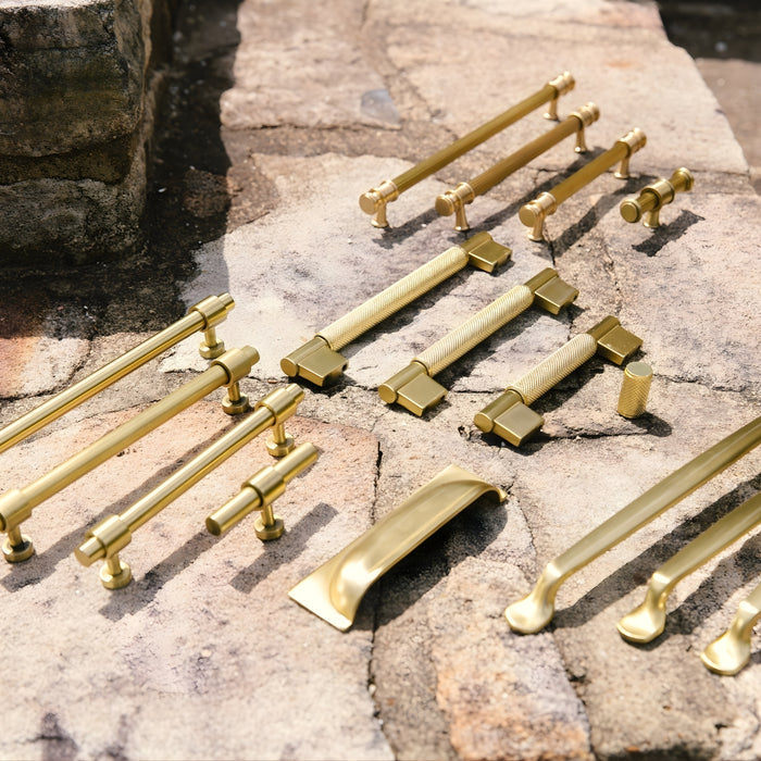 Range Turner Hastings Sassari 192mm Pull Handle Brushed Brass SA192CB-BB - The Blue Space