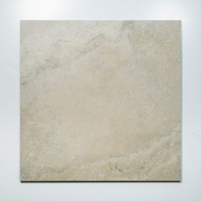 No Hand Tuscan Beige Travertine Look Tile 600mm x 600mm External 6CRWBEX - The Blue Space