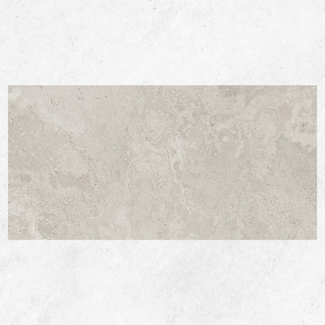 Tuscan Grey Travertine Look Tile 600mm x 1200mm 612CRWSVM - The Blue Space
