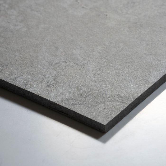 Oblique Tuscan Grey Travertine Look Tile 600mm x 600mm External 6CRWSVX - The Blue Space