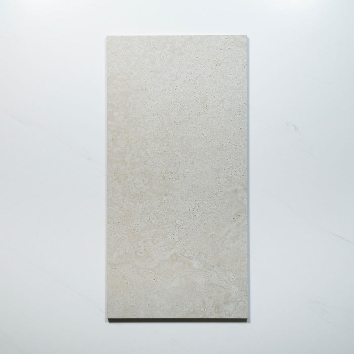 No Hand Tuscan White Travertine Look Tile 300mm x 600mm 36CRWWHM - The Blue Space