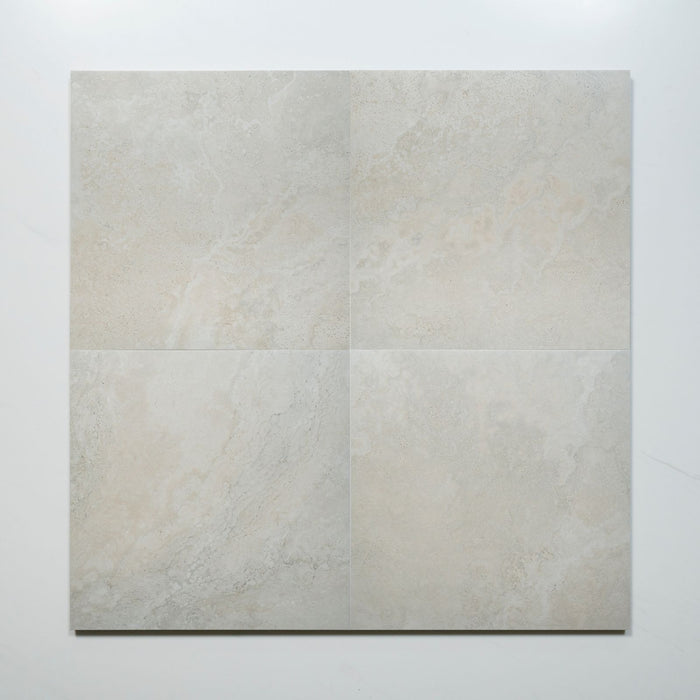 Pattern Tuscan White Travertine Look Tile 600mm x 600mm External 6CRWWHX - The Blue Space