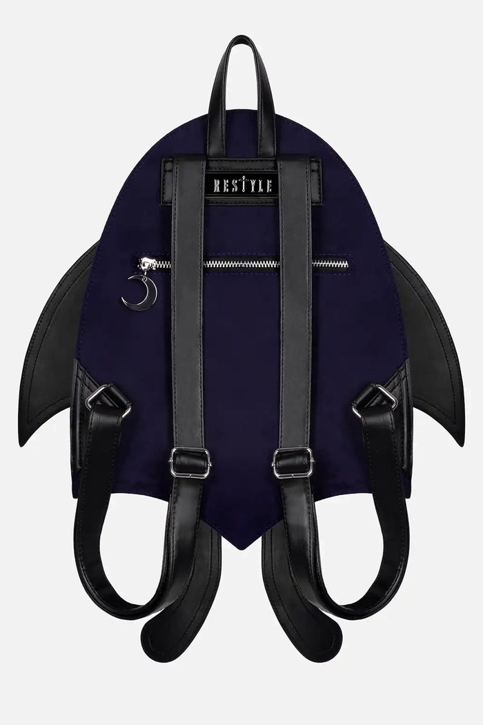 moth wings backpack by restyle with moon zip pull