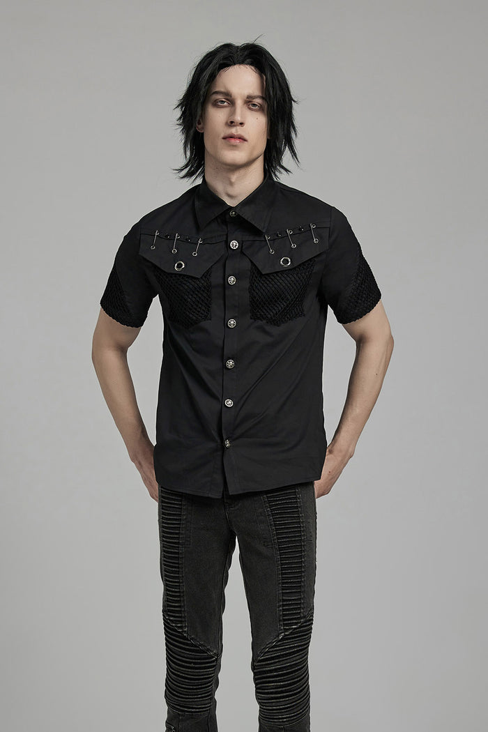mens goth button-up shirt
