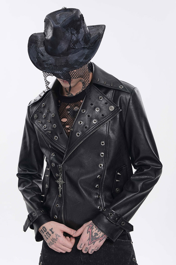 Studded mens punk jacket