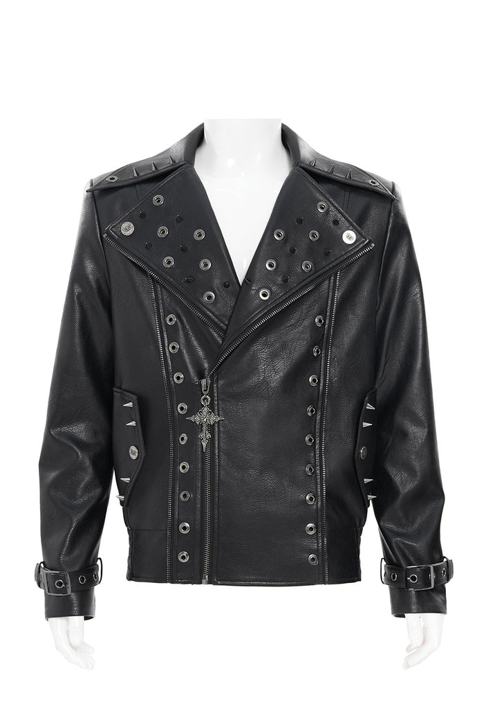 Studded Devil Fashion mens jacket with buckles and zipper