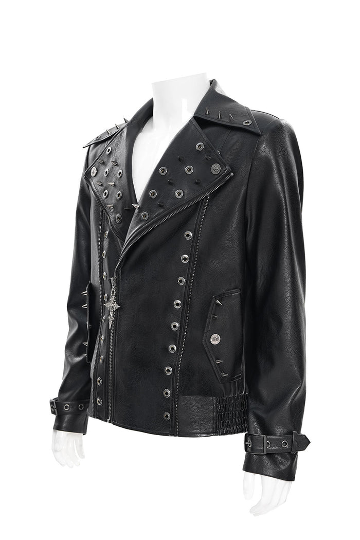 Devil Fashion mens punk black coat