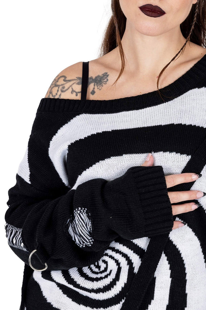 thumbhole long sleeve gothic sweater