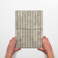 Pattern with Hand Valerie Grey Porcelain Finger Mosaics P5 392 x 295mm sheets TRVPETGFM - The Blue Space