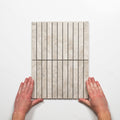 Pattern with Hand Valerie Ivory Porcelain Finger Mosaics P5 392 x 295mm sheets TRVBITGFM - The Blue Space