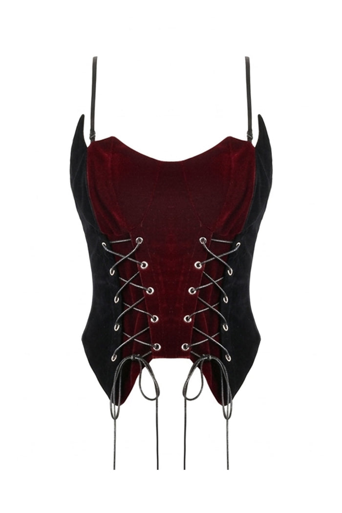 Velvet corset tank top