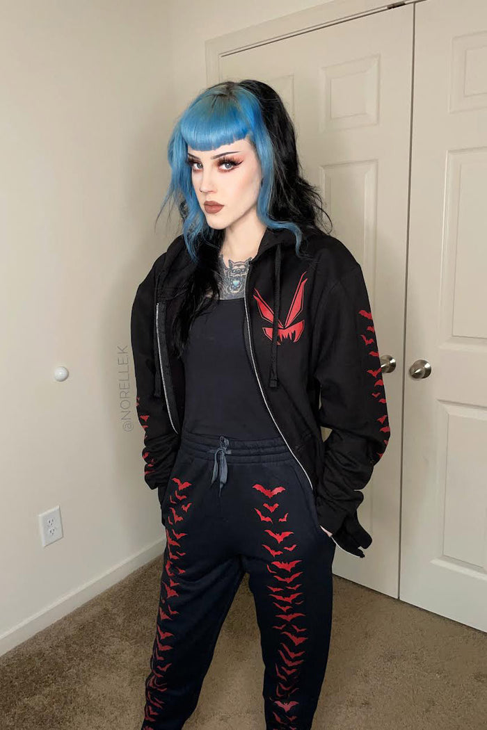 Vampire Castle Hoodie w/ Bat Sleeves [BLOOD RED]