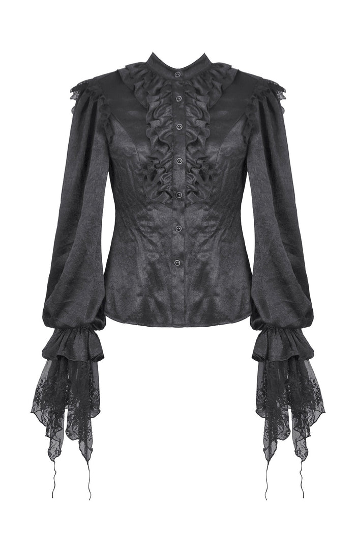 high collar gothic shirt by dark in love
