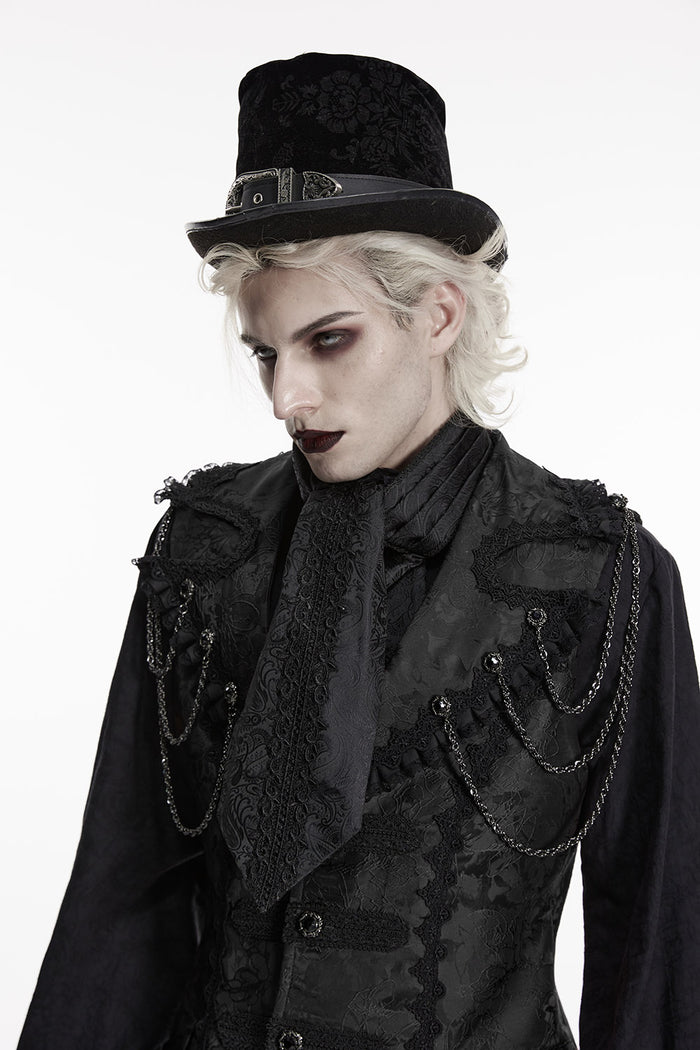 sleeveless mens vampire jacket vest with chains