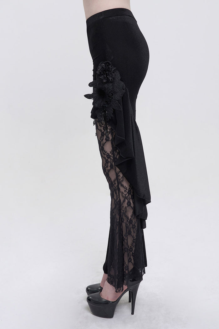 lace up gothic bell bottoms