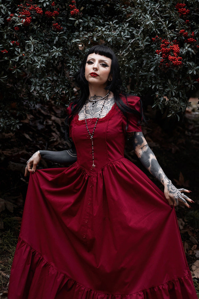 puffed shoulder princess goth dress