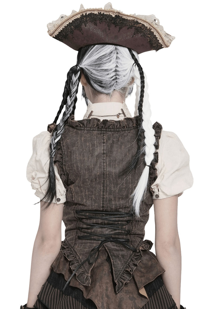 brown steampunk vegan leather pirate harness