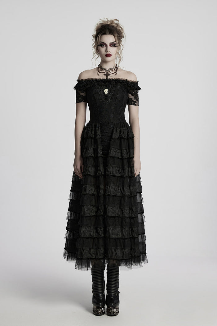 womens black lace sleeve whimsigoth dress