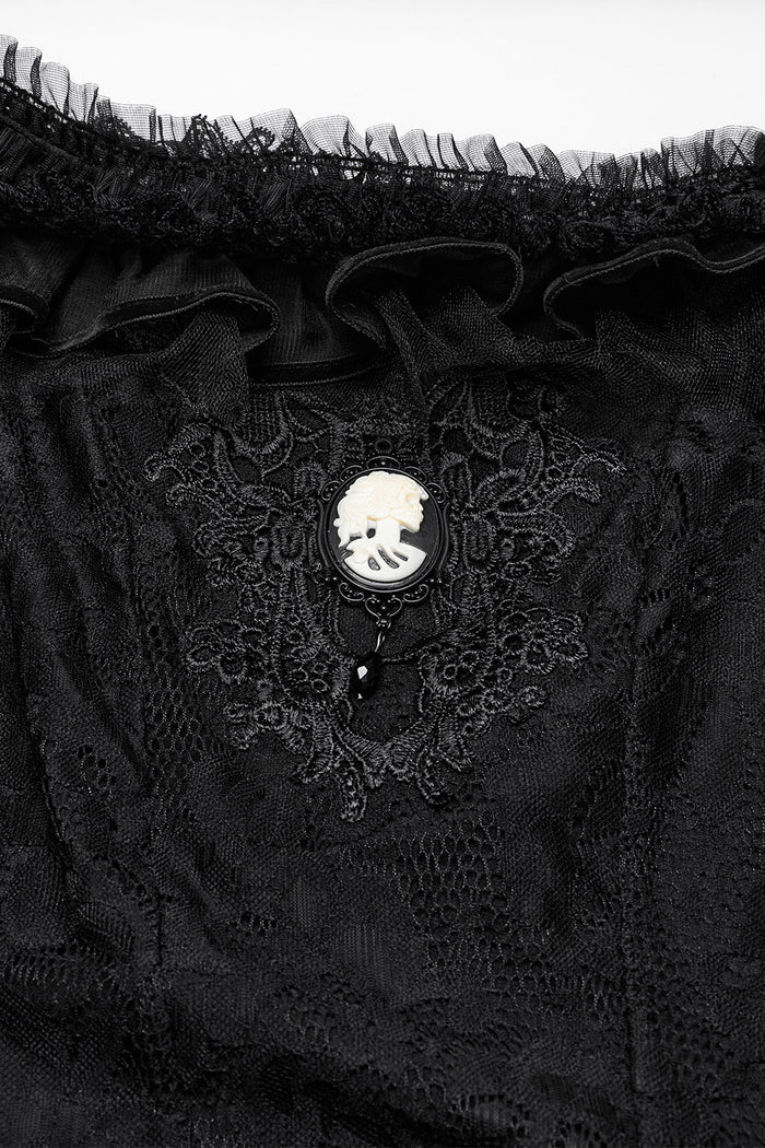 womens victorian goth dress with pendant