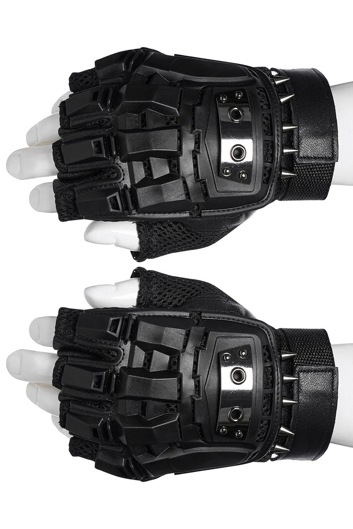 mens spiked leather gloves