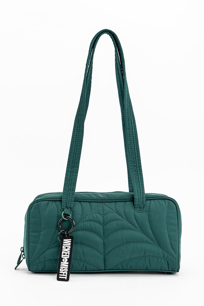 aqua green spiderweb bag