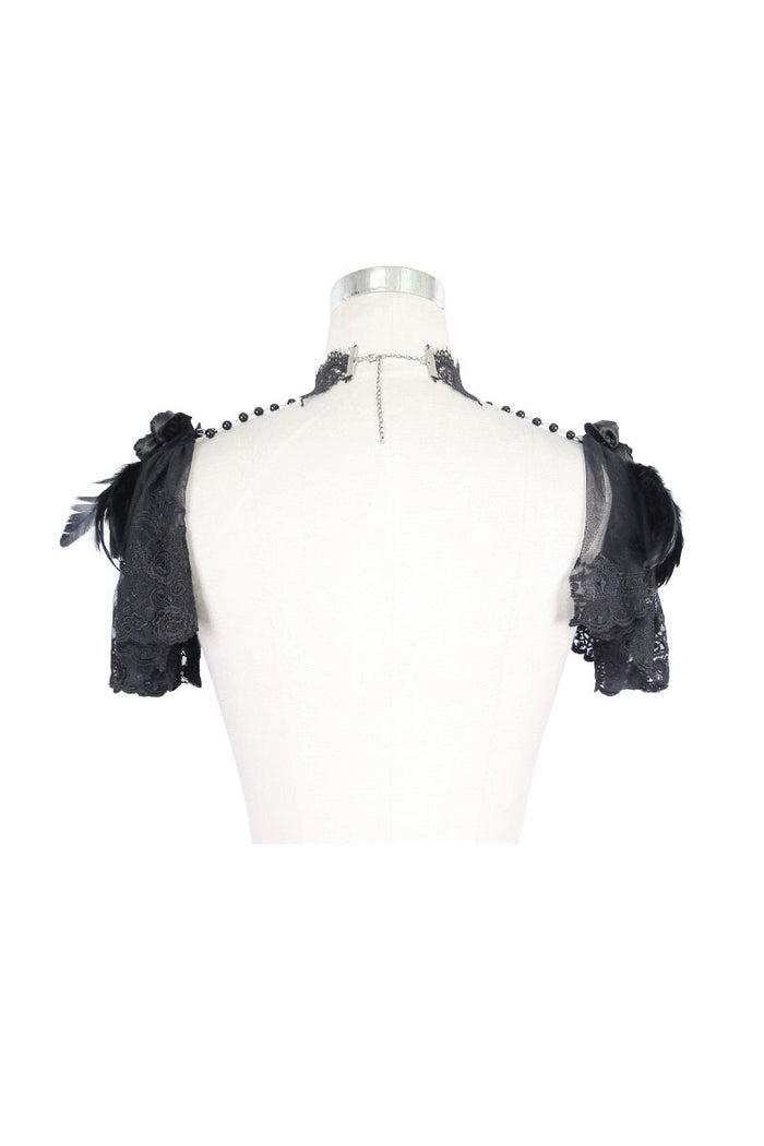 feathered goth lace shoulder shoulder harness