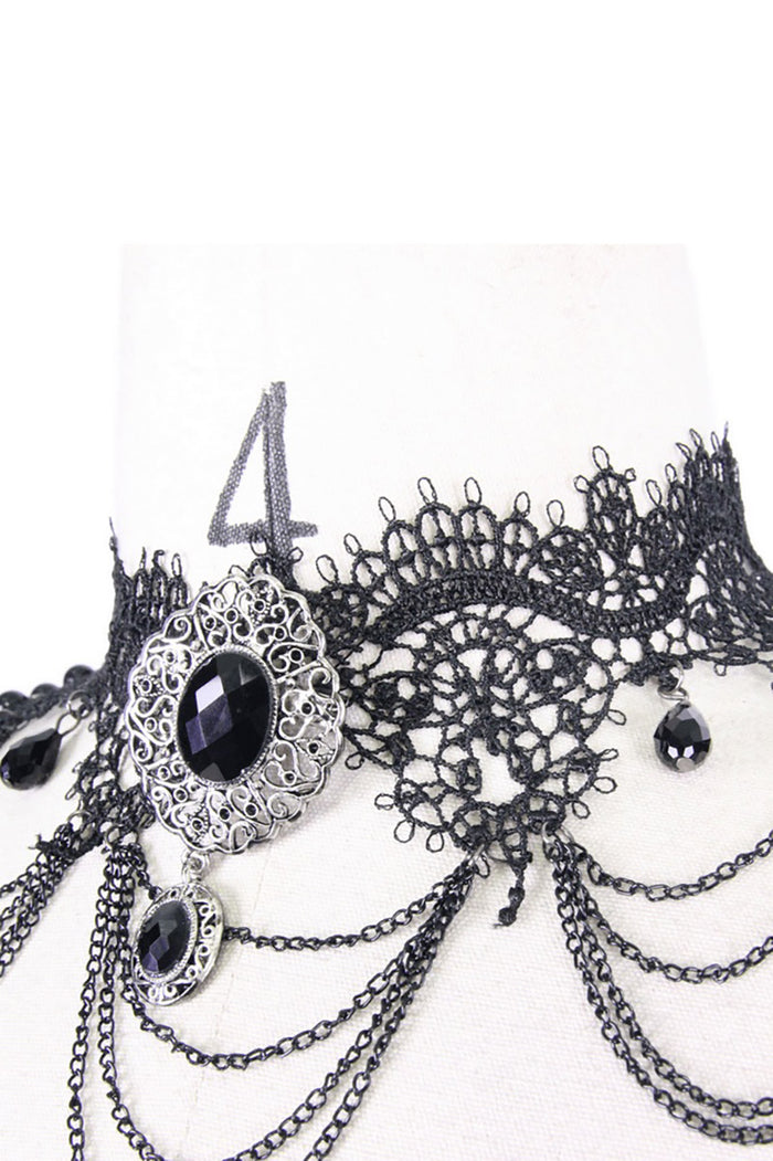 romantic goth lace shoulder shoulder harness