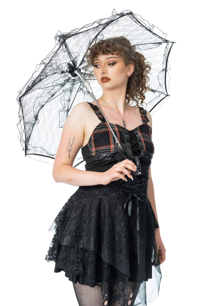 vintage inspired black gothic lace parasol
