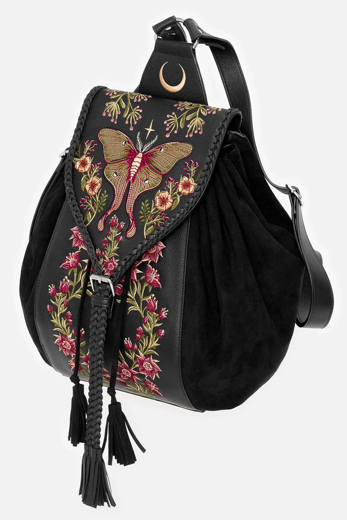 vegan suede hobo backpack