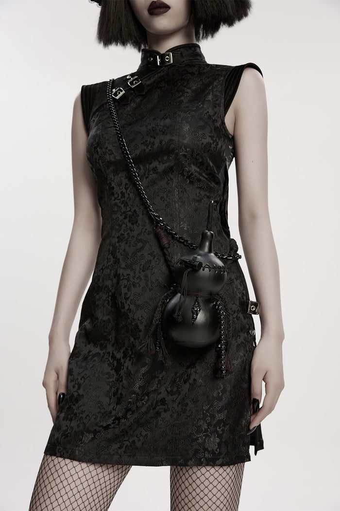 occult autumn witch real gourd pumpkin  shoulder bag with chain strap