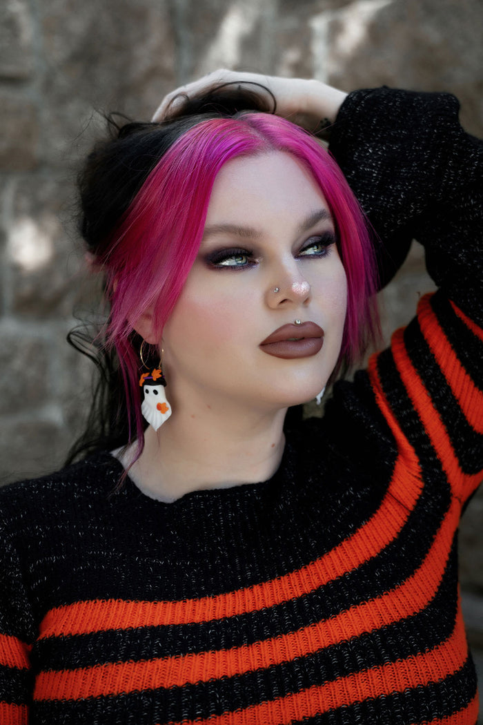 polymer clay ghost earrings