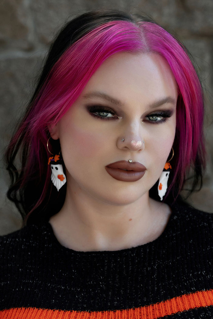 clay ghost earrings